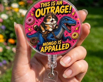 Mongo Dungeon Crawler Carl Inspired Nurse Badge Reel - Princess Donut Retractable ID Holder