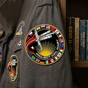 Project Hail Mary Inspired Embroidered Patch, Pin Button, Sci-Fi Space Missions Iron On Patch for Jackets, Backpacks, Hats