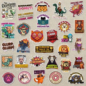 Dungeon Crawler Carl Sticker Pack, Princess Donut Decals, Bookish Vinyl (30pcs)