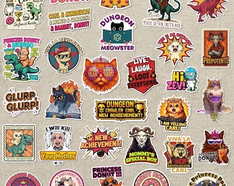Dungeon Crawler Carl Sticker Pack, Princess Donut Decals, Bookish Vinyl (30pcs)
