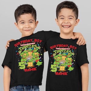 Ninja Turtles Personalized Birthday Boy T-shirt, Custom Ninja Turtles Birthday T-shirts, Ninja Turtles Family matching shirts