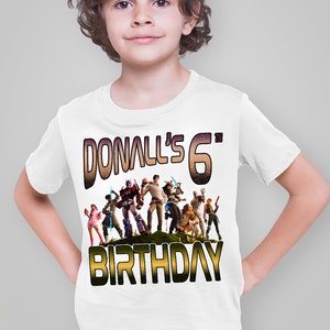 Personalized Kids Birthday Boy Shirt, Family Matching Video Game Birthday Theme, Raven Birthday Boy Tee, Fort Boy Night Birthday Shirt