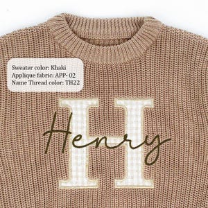 Baby Name Sweater Applique Embroidered Baby Sweater, baby boy gift, toddler boy gift, birthday gift for kids bild 7