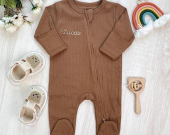 Personalized Baby Romper, Vintage Cotton Coming Home Outfit, Custom Newborn Gift