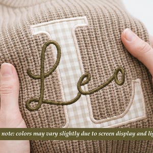 Baby Name Sweater Applique Embroidered Baby Sweater, baby boy gift, toddler boy gift, birthday gift for kids bild 9