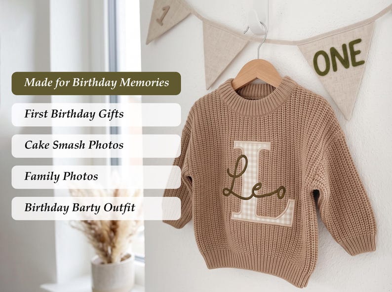 Baby Name Sweater Applique Embroidered Baby Sweater, baby boy gift, toddler boy gift, birthday gift for kids bild 11