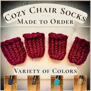 Cozy Chair Socks Hand-Knit Furniture Leg Floor Protectors, Pair (2)