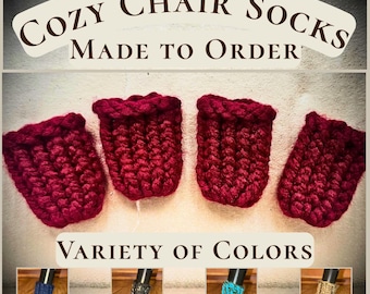 Cozy Chair Socks Hand-Knit Furniture Leg Floor Protectors, Pair (2)
