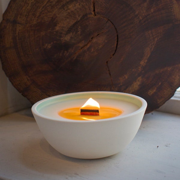 Zen Garden soy candle with wooden wick SECONDS SALE