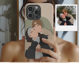 Personalized portrait illustration Phone Case, Custom Phone Cover With your Own Picture