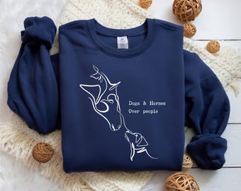 Horse and Dog Lover Sweatshirt, Farm Animal Hoodie