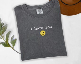 I Hate You Smiley Face T-Shirt, Cute Bipolar T Shirt for Men Women, Harry Styles Fan Gift, SNL Humor Graphic Tee, Ironic Mental Health Shirt