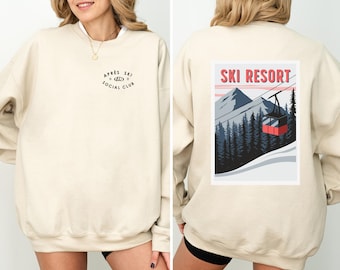 Apres Ski Sweatshirt, Retro Ski Resort, Winter Vacation