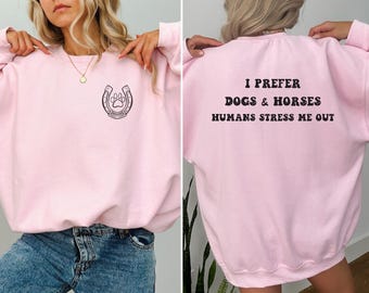 Horse & Dog Lover Sweatshirt, Animal Graphic, Cowgirl Gift