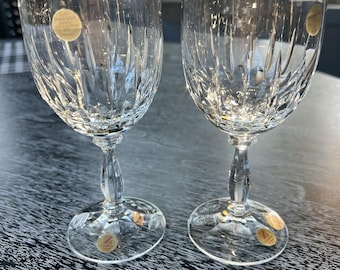 Pair Cristallerie Zwiesel Germany Echt Bleikristall 24% Crystal Wine Glass 6.5''