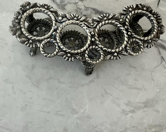 Vintage Celeste Vanity 4 In Lippenstifthalter Silbrig Goldton Hält 4 Lippenstifte