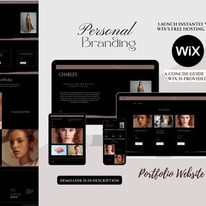 Minimal Personal Branding Portfolio Website for Wix | Photographer, Model & Creative Website Template