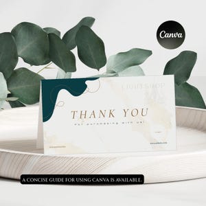 Thank You Card Template | Elegant design for fashion jewellery clothing | Editable | Canva Download
