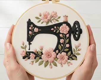Borduurpakket bloemennaaimachine voor beginners: bloemenhandwerk
