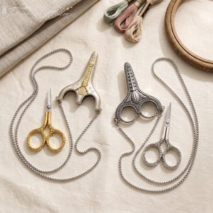 Broderisaxhalsband, trådklippare i vintagestil med hänge