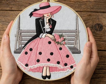 Kit de bordado para mujer, costura elegante al estilo parisino, regalo de costura ideal para principiantes.