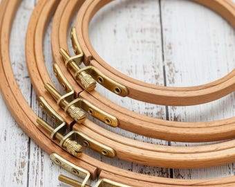 Bastidor de madera de haya: marco redondo para bordado a mano, punto de cruz, fieltrado con aguja y bordado con aguja.