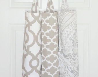 Plastic Bag Holder Grocery Bag Storage Kitchen Bag Storage Ecru Geometric Paisley Grocery Bag Holder