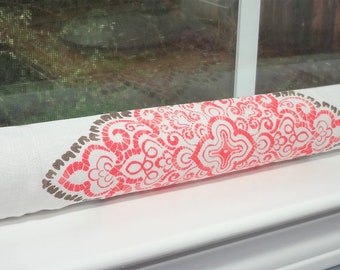 Door Draft Stopper Draft Dodger Door Draft Stop Draft Buster Coral Damask Monroe Door Draft Stop