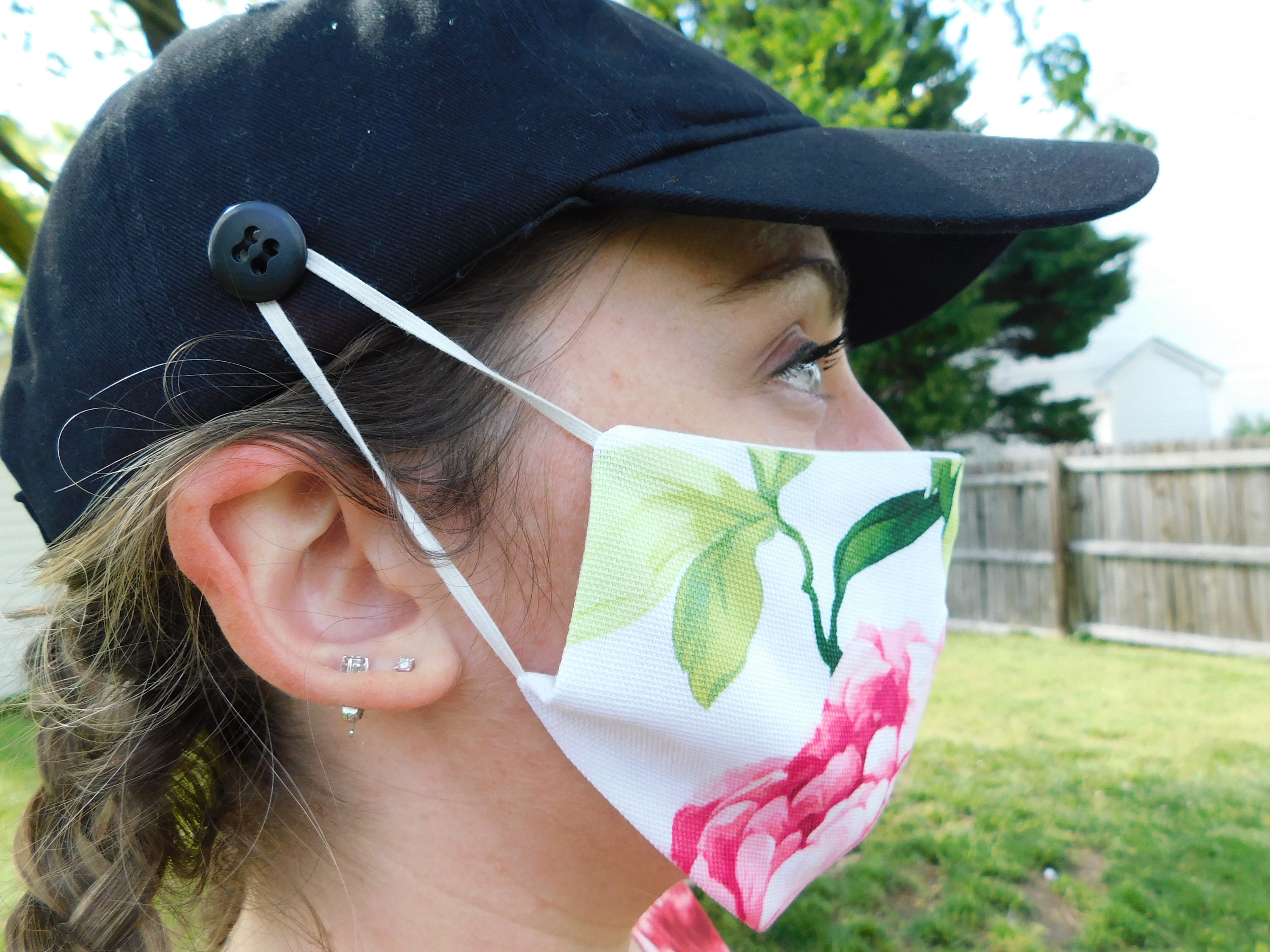 Hats For Face Mask Baseball Cap for Face Mask Buttoned Etsy