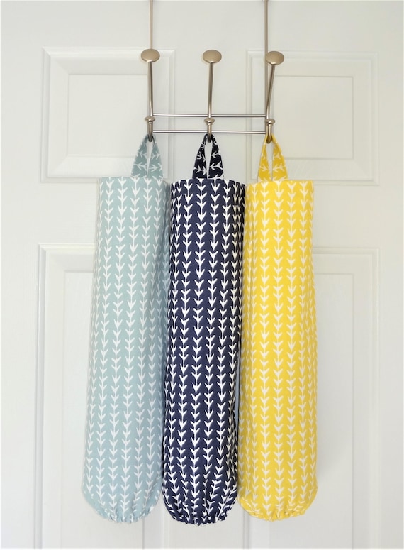 Plastic Bag Holder Grocery Bag Storage Kitchen Bag Storage Vine Black  Yellow Blue Grey Geometric Storage Bag Holder