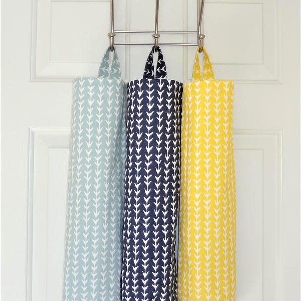 Plastic Bag Holder Grocery Bag Storage Kitchen Bag Storage Vine Black Yellow Blue Grey Geometric Storage Bag Holder