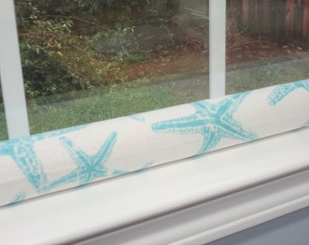 Door Draft Stopper Draft Dodger Door Draft Stop Draft Buster Ocean Blue Aqua Starfish Nautical Door Draft Stop