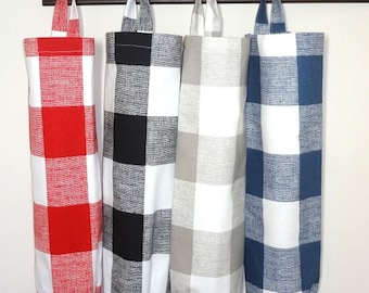 Plastic Bag Holder Grocery Bag Storage Kitchen Bag Storage Buffalo Checked Plaid Storage Bag Holder