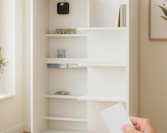 Libreria con scomparti nascosti / Mobile portaoggetti segreto / Libreria moderna con cassaforte nascosta / Mensola portaoggetti / Completamente assemblata