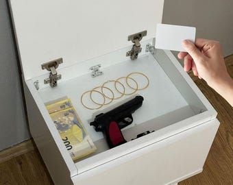 Comodino moderno in MDF con scomparto nascosto - Comodino minimalista