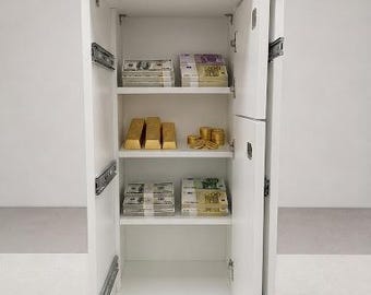 Ultra-versteckter magnetischer Aktenschrank | Geheimfachschrank mit 3 Schubladen | Handgefertigte Büromöbel | Verstecktes Fach