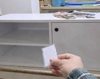 Mobile TV con contenitore segreto - Elegante mobiletto multimediale bianco - Mobili con scomparti nascosti - Arredamento moderno per la casa