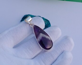 Natural Amethyst Pendant | Gemstone Pendant | Silver Plated Pendant | Dainty Pendant | Amethyst Pendant  Jewellery