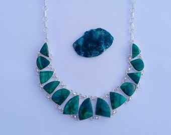 Beautiful malachite Necklace | Silver Plated Necklace | Dainty Necklace | BOHO Necklace | Malachite Jewellery