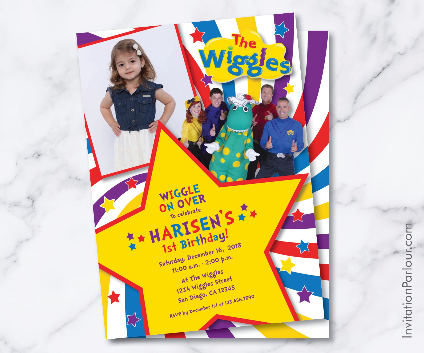 Wiggles Birthday Invitations Digital File Etsy