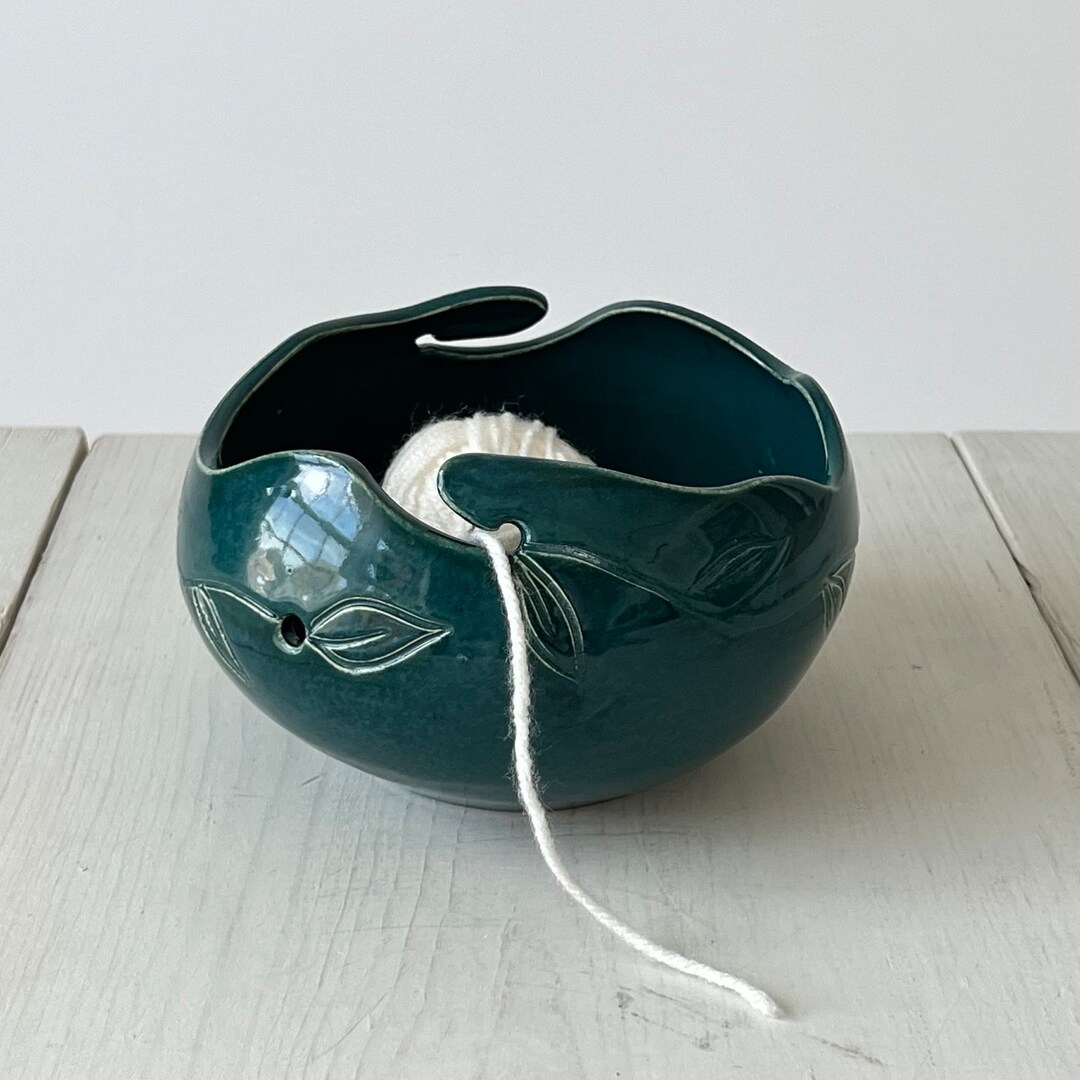 Emerald Green Yarn Bowl Handmade Ceramic Knitting Bowl Etsy