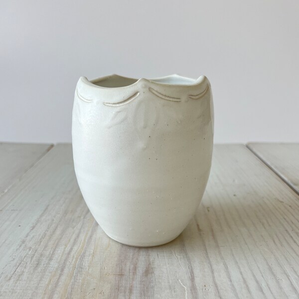 White Ceramic Vase Etsy
