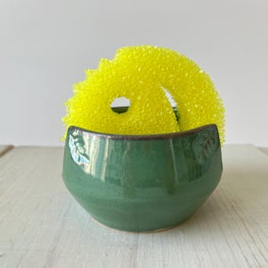 Ceramic Sponge Holder, scrub holder, handmade pottery, white, cranberry, green, navy blue, turquoise