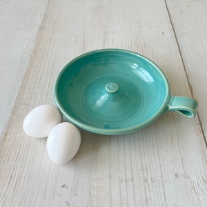 Microwave Egg Cooker, omelette maker, healthy breakfast maker, ceramic, turquoise