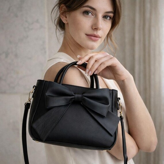 Black Bow Mini Handbag - Etsy display picture 3