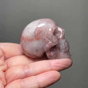 2 Inch Fire Quartz Skull Carving, Crystal Skull, Rock Skulls, Skull Crystals, Red Hematoid Quartz, SkullGift, Skull Decor, Altar Stones,