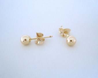 Small Gold Ball Stud Earrings, 4mm Round Gold Filled Earrings, Tiny Earrings, Stud Earrings, Studs, Post Earrings