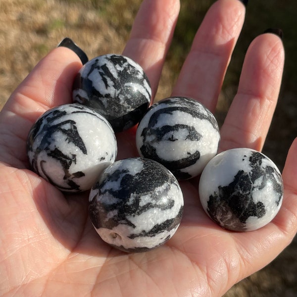 Zebra Jasper Sphere, 1" Sphere, Black and White Crystals, Mini Crystal Sphere, Crystal Gifts, Mini Crystal Collection, Metaphysical Gifts