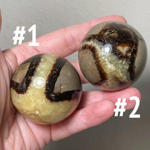 Septarian Sphere, Small 44mm Crystal Sphere, Dragon Stone, Dragon Egg Crystal, Dinosaur Stone, Yellow Crystals, Grounding Stone, UV Reactive