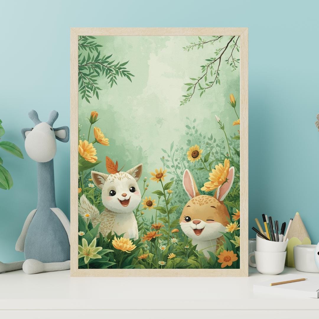 Nursery Wall Art Printable, Woodland Baby Room Decor, Kids Art, Digital ...